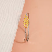 Silver Bracelet with Curvy Detailing