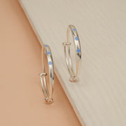Adjustable Silver Bangles for Kids with Blue Floral Enamel