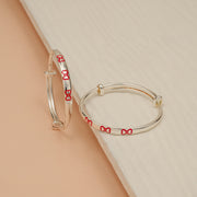 Adjustable Silver Bangles for Kids with Heart Design