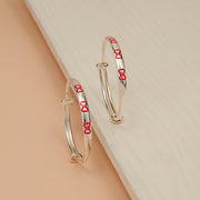 Adjustable Silver Bangles for Kids with Heart Design