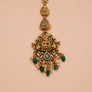 Bridal Antique Silver Maang Tikka with Lakshmi Devi Motif