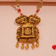 Heritage Silver Lakshmi Devi Pendant with Intricate Detailing