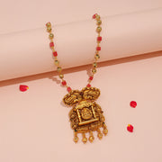 Heritage Silver Lakshmi Devi Pendant with Intricate Detailing