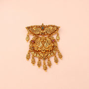 Traditional Peacock Temple Pendant with Intricate Jhumka Tassel Accents