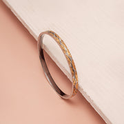 Dual Tone Textured Silver Kada