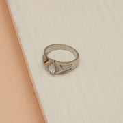 Sparkling Silver Chain with Embedded CZ Stone