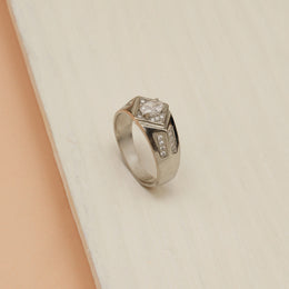 Sparkling Silver Chain with Embedded CZ Stone
