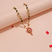 Trendy Silver Pendant with Red Stone Accents