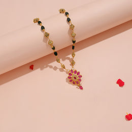 Trendy Silver Pendant with Red Stone Accents