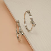 Simple Adjustable Silver Bangles for Kids