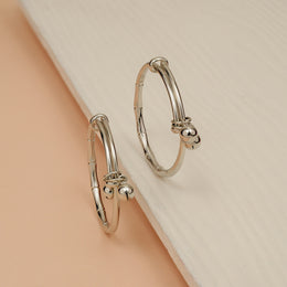 Simple Adjustable Silver Bangles for Kids