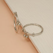 Simple Adjustable Silver Bangles for Kids