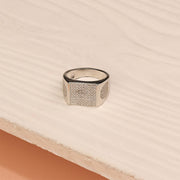 Bold Stone Studded Silver Ring