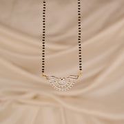 Stylish Silver Black Beads with Traditional CZ Pendant