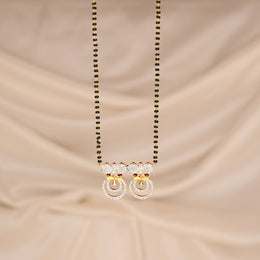 Graceful Silver Black Beads with Traditional CZ Sutra Pendants