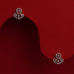 Mini Floral Silver Earrings with CZs