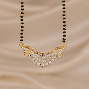 Simple Silver Black Beads with CZ Pendant