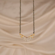 Simple Silver Black Beads with CZ Pendant