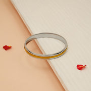 Daily Wear Silver Kada with Gold Finish
