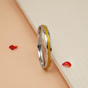 Daily Wear Silver Kada with Gold Finish