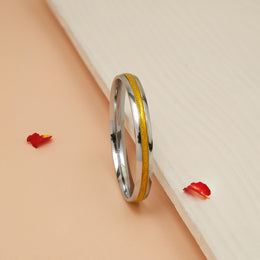 Daily Wear Silver Kada with Gold Finish