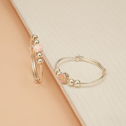 Kids Silver Kada with Floral Highlight