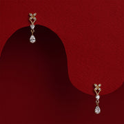 Dainty Silver Ear Hangings with Stones