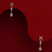 Dainty Silver Ear Hangings with Stones