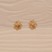 Silver Studs in Rangoli Design with CZs