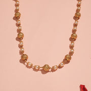 Heritage Silver Antique Nakshi Beads and Pearls Mala