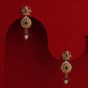 Dainty Silver Earrings with Stones and Pearl Hanging