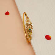 Antique Peacock Design Silver Kada with Stones