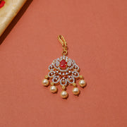 Dainty Silver CZ Maang Tikka with Pearl Hangings