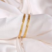Traditional Silver Bangles in Gold Polish with Engravings