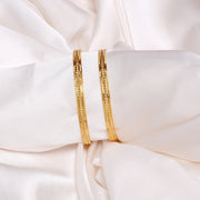 Traditional Silver Bangles in Gold Polish with Engravings