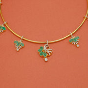 Silver Kante Necklace with Floral Highlights