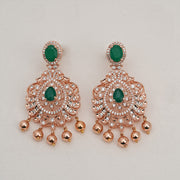 Graceful Silver Earrings with Pearl Hangings and Rose Gold Finish