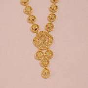Traditional Floral Gold Long Necklace