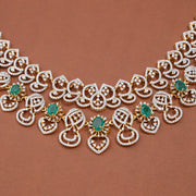 Emerald CZ Floral Designer Necklace