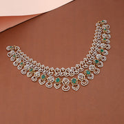 Emerald CZ Floral Designer Necklace