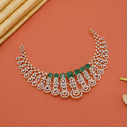 Imperial Silver CZ Neckalce with Emeralds