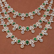Triple-Layer Emerald CZ Bridal Necklace