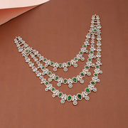 Triple-Layer Emerald CZ Bridal Necklace