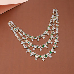 Triple-Layer Emerald CZ Bridal Necklace