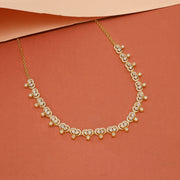 Silver Necklace with CZs and Mini Floral Detailing