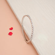 Sleek Stone Studded Silver Kada