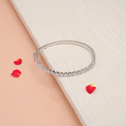 Sleek Stone Studded Silver Kada