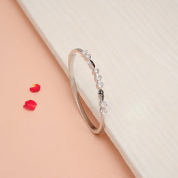 Stylish Silver CZ Kada