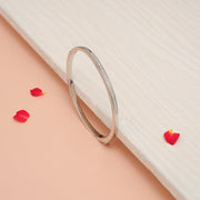Minimalist Silver CZ Studded Kada