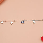 Silver Bracelet with Lucky Charms